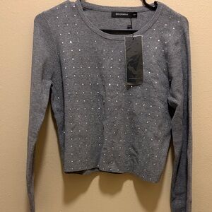 Gray Studded Women's Top